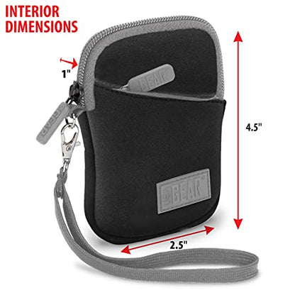 USA Gear Small Camera Pouch with Wrist Strap, Belt Loop - Small Digital Camera Case Fits Canon Powershot, Sony Cybershot, Nikon Coolpix, Kodak PIXPRO, G7 Mark iii - Fits 4.5 Inch Models - color: Black and Grey