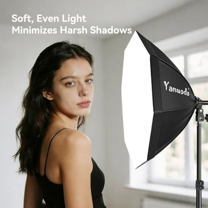 Softbox Lighting Kit 20"x20" with Remote Control, 2 Pack Photography Lighting Kit with Adjustable LED Light, 3000K-7500K Studio Lights for Product Photography, Live Streaming, Video Recording - size: 20''x20'' 2PK