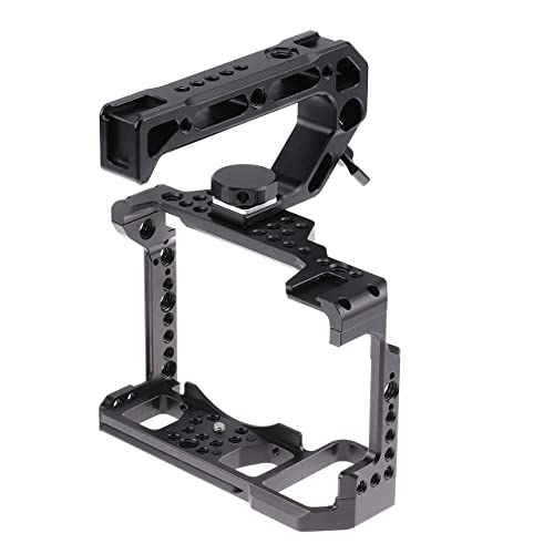 Z5 Z6 Z7 Cage, Hersmay Camera Cage with Top Handle for Nikon Z5/ Z6/ Z7/ Z6II/ Z7II Mirrorless Camera with Cold Shoe,ARRI Handle Locating Holes,Multiple 1/4" 3/8" Screw Holes - size: For Nikon Z5/ Z6/ Z7/ Z6II/ Z7II