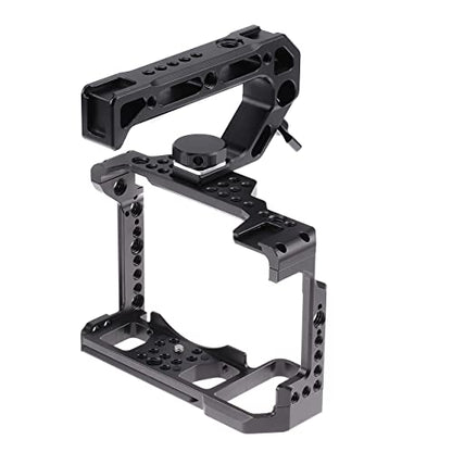 Z5 Z6 Z7 Cage, Hersmay Camera Cage with Top Handle for Nikon Z5/ Z6/ Z7/ Z6II/ Z7II Mirrorless Camera with Cold Shoe,ARRI Handle Locating Holes,Multiple 1/4" 3/8" Screw Holes - size: For Nikon Z5/ Z6/ Z7/ Z6II/ Z7II