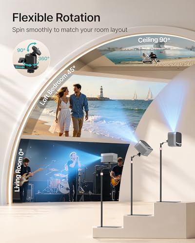PEGZONE Projector Stand -Height Adjustable Floor Stand with 1/4'' Screw Heavy-Duty Steel Base Projector Mount Extends 35" to 48,Compatible with Projector, Camera for Home & Office & Outdoor