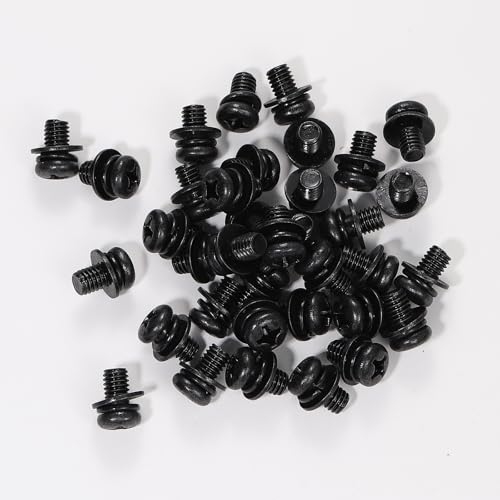20 PCS Vesa Screws, VESA Compatible M6x10mm TV/Monitor Wall Mount Screws for 75x75mm and 100x100mm Brackets. Phillips Head M6 x 10mm Black with Washers (20, M6 x 10mm) - size: M6, style: 20 PCS