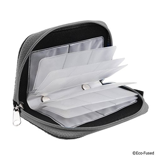 Eco-Fused Memory Card Case - Fits up to 22x SD, SDHC, Micro SD, Mini SD and 4X CF - Holder with 22 Slots (Black & Grey / 22 Slots - 2 Pack) - color: Black & Grey / 22 slots - 2 pack