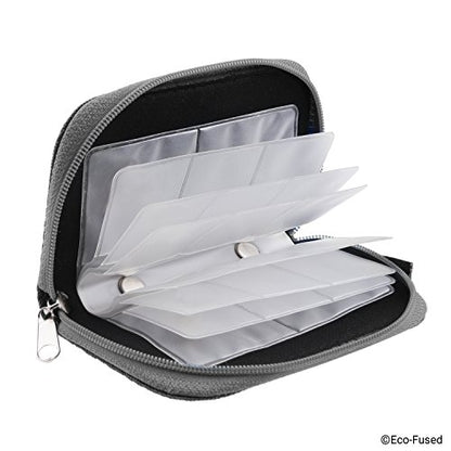 Eco-Fused Memory Card Case - Fits up to 22x SD, SDHC, Micro SD, Mini SD and 4X CF - Holder with 22 Slots (Black & Grey / 22 Slots - 2 Pack) - color: Black & Grey / 22 slots - 2 pack