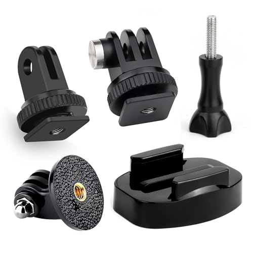 Quick Release Tripod Mount Adapter and Cold Shoe to Tripod Mount Convertor Accessories Kit for GoPro Hero 13 12 11 10 9 8 7 6 5 4 3 DJI OSMO SJCAM Xiaoyi and Most Action Cameras