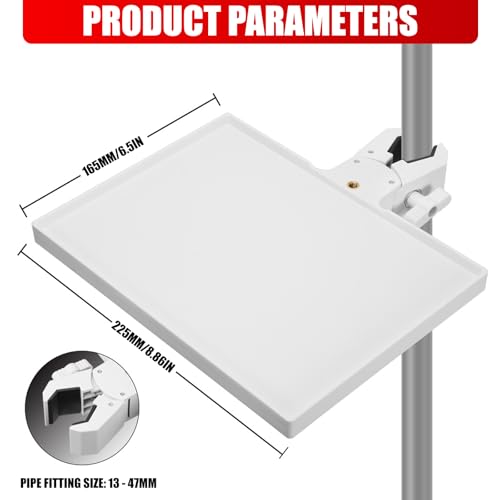 Microphones Sound Card Stand Tray for Music Interfaces Accessories with Strong Clamp Fit for 13-47mm Tube ABS Build - color: White