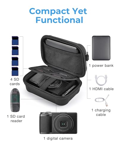 BAGSMART Digital Camera Case, Small Camera Bag with 2 Carrying Ways, Grey | Lightweight Camera Sling Bag for Canon Powershnot ELPH 180/190/Sony DSCW800/DSCW830, Waterproof & Protective - color: Grey