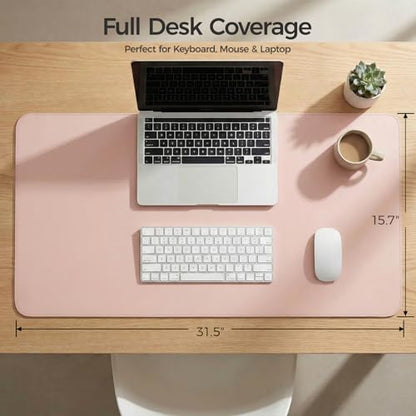Silicone Desk Mat for Minimal, Creative, Vanity Desk – Reduces Glare, Comfortable Viewing – Writable, Non-Slip, Waterproof, Roll-Up – Food-Grade Platinum-Cured Silicone, Gift Tube（Blush Pink） - color: Blush Pink