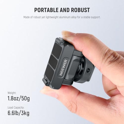 NEEWER Magnetic Mount Accessories Compatible with DJI Osmo 360 / Action 5 Pro / 4/3, Quick Release 160° Tilt Action Camera Adapter Mount with Cold Shoe, 1/4" Thread, AC012 Dark Gray - style: AC012 Dark Gray