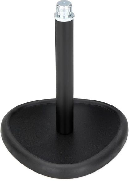 K&M König & Meyer 23230.500.55 Table Desktop Microphone Stand | Sound Absorbing Cast-Iron Triangular Shape Base | Standard 5⁄8'' Thread | For Musicians, Podcasts, Home Studio | German Made | Black - color: Black Triobular Base