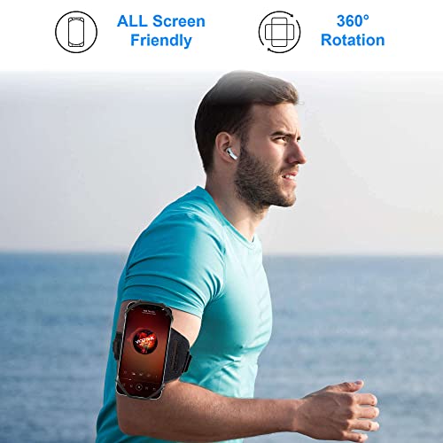 Newpponn Cell Phone Holder Armband - Reflective & Adjustable Wristband Strap Arm Bands Case Compatible with iPhone 16 15 14 13 12 Mini Pro Max Plus Samsung Galaxy Pixel for Workout Exercise Sports - color: Blue Armband