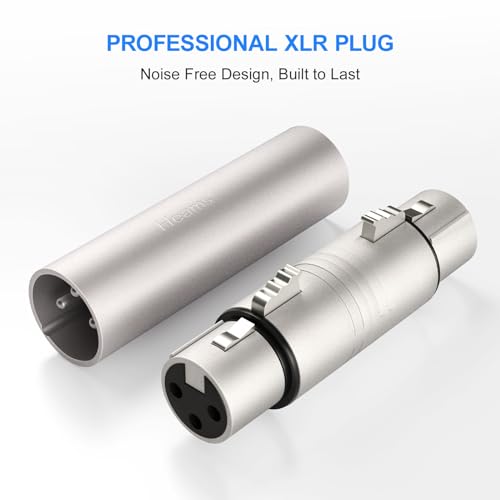 4 Pack (2 Pair) Professional XLR Adapter, 3 Pin XLR Female to Female & Male to Male Connector, Fit for Microphone, Audio Mixer, Speaker, Silver - size: 2 Pair