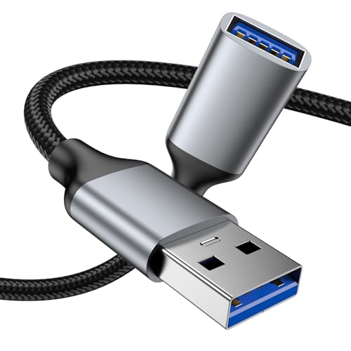 3.3FT USB 3.0 Extension Cable, USB Type A Male to Female Extender Cord Nylon Braided High Speed Data Transfer Metal Interface for Webcam, Keyboard, Flash Drive, Hard Drive, Printer. - size: 3.3FT