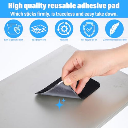 Portable Hard Drive Sleeve 2-Pocket Stick on Pouch with Reusable Adhesive SSD Hard Drives Carrying Case Computer Accessories Pouch Holder for Most Laptop External Solid State Drive Mouse USB Cable - color: black