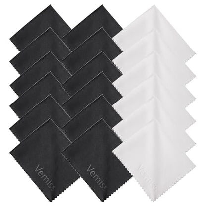 Vemiss 6 Pack Microfiber Glasses Cleaning Cloth, Wipes Lens Eyeglasses & Screens - Reusable, Portable with Keychain & Pouch - Sunglasses, Jewelry, Phone Cleaner Cloth (Color 2) - color: Color 2