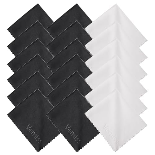 Vemiss 6 Pack Microfiber Glasses Cleaning Cloth, Wipes Lens Eyeglasses & Screens - Reusable, Portable with Keychain & Pouch - Sunglasses, Jewelry, Phone Cleaner Cloth (Color 2) - color: Color 2