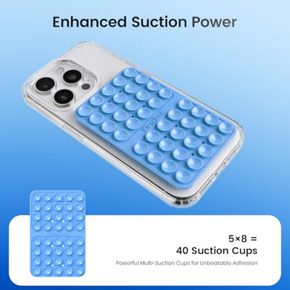 Klearlook Silicone Suction Cup Phone Case Mount Double Sided, Silicon Sticky Phone Grip with Higher Suction for Cell Phone, Hands-Free Phone Accessories Holder for Selfies and Videos, Navy Blue - color: Navy Blue