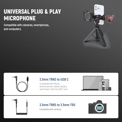 NEEWER Basics PA050 Vlogging Kit for iPhone Android Phone for YouTube TikTok Streaming Video Recording, Selfie Stick Tripod + Microphone + LED Fill Light, Youtuber Starter Content Creator Essentials