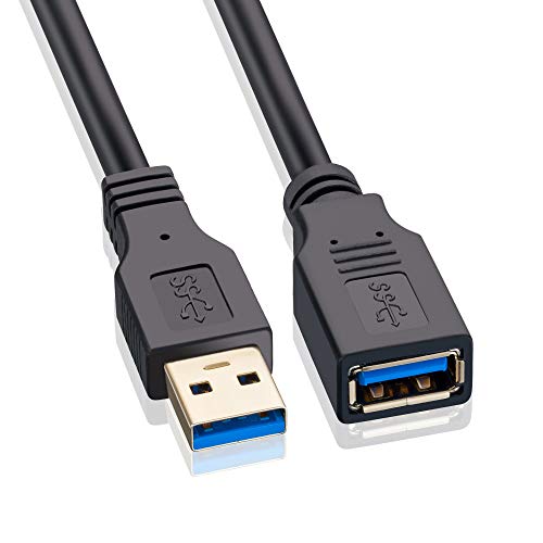 USB Extension Cable 1.6ft, USB 3.0 Extender Male to Female Cord High Data Transfer Compatible with Webcam,USB Keyboard,Flash Drive,Hard Drive,Printer, and More - size: 1.6 ft