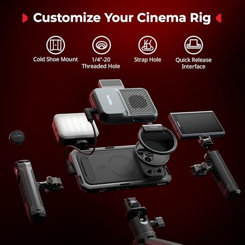 SMALLRIG Mobile Video Cage for iPhone 17 Pro Max, Flagship Edition | with Phone Case/TPU Soft Frame/T-Mount/ 17mm Threaded Lens Backplate, for Videography Recording Vlog - style: Flagship Cage