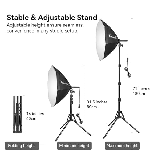 Softbox Lighting Kit 20"x20" with Remote Control, Photography Lighting Kit with Adjustable LED Light, 3000K-7500K Studio Lights for Product Photography, YouTube, Video Recording - size: 20"x20" 1PK