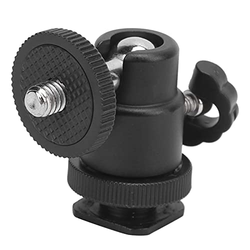 Mini Ball Head 360 Degree Panoramic Tripod Head with 1/4' Screw & Cold Shoe, All Metal Camera Mount Adapter for DSLR, Monopod, Light Holder, Action Cam, Smartphone