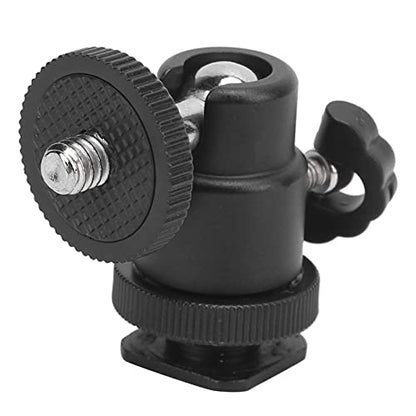 Mini Ball Head 360 Degree Panoramic Tripod Head with 1/4' Screw & Cold Shoe, All Metal Camera Mount Adapter for DSLR, Monopod, Light Holder, Action Cam, Smartphone