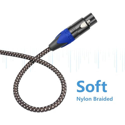 Smithok 2Pack 1/4" to XLR Cable,Heavy Duty Nylon Braided,Gold Plated Plug,Balanced 1/4" TRS (Quarter Inch 6.35mm) to 3pin XLR Female Patch Cable, Microphone Cable, for Speaker,Mixer-6.6ft - size: 2 Pack 6.6 ft