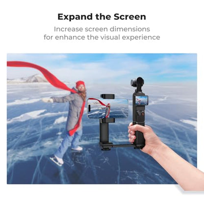 K&F CONCEPT Phone Holder Mount for DJI Osmo Pocket 3 Creator Combo Accessories, Angle Adjustable Mobile Phone Clip Expansion Mount with 1/4" Screw and Cold Shoe, Fit for Tripod and Selfie Stick