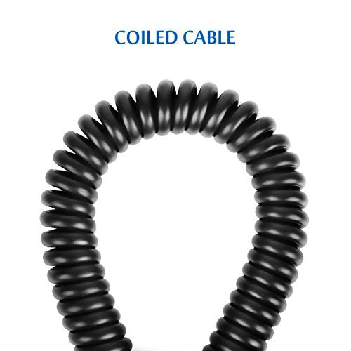 UCEC Micro HDMI to HDMI Cable - Left Angled Spring - Durable Coil for TVs, Monitors, and Gaming Consoles,6.5FT - color: Left angled micro hdmi cable