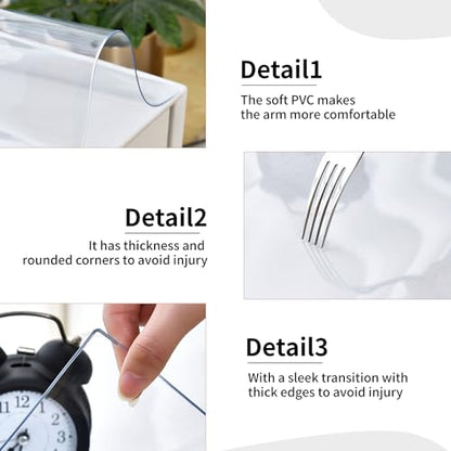 Clear Desk Mat, Non-Slip PVC Desk Protector Mat with Round Edge, Heat Resistant & Waterproof Clear Desk Writing Mat for Home and Office (47.2"*15.7") - size: 47.2" x 15.7"