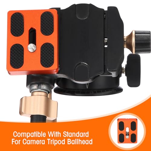 Frienda 2 Pieces Metal Quick Release Plate with 1/4''-20 Camera Screw Tripod Mount Plate Fits Standard for DSLR Camera Tripod Ball Head(Orange,Pu50) - color: Orange, style: PU50