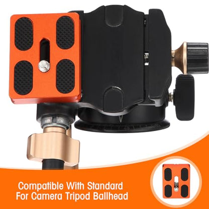 Frienda 2 Pieces Metal Quick Release Plate with 1/4''-20 Camera Screw Tripod Mount Plate Fits Standard for DSLR Camera Tripod Ball Head(Orange,Pu50) - color: Orange, style: PU50