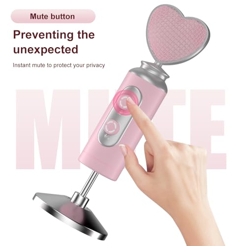HB128 USB Gaming Condenser Mic Pink Heart Design, One-Click Mute Gain Control, Plug & Play, for PC/Console/Phone, Twitch/YouTube/TikTok, Streamers Gamers and Video Creators - color: HB128 desktop