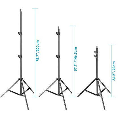 Neewer Heavy Duty Light Stand 10 Feet/3 Meters Adjustable Spring Cushioned Metal Photography Tripod Stand for Photo Studio Softbox, Flash Monolight, Ring Light and Other Photographic Equipment(Black) - size: 300cm