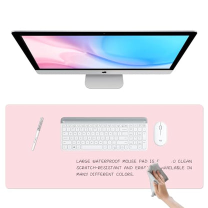 Dry Erase Desk Mat, Waterproof Desk Pad, Erasable Writing White Board for Making Plans, Non-Slip Large Desktop Protector for Office, Home, School 31"x13"(Pink) - color: Pink