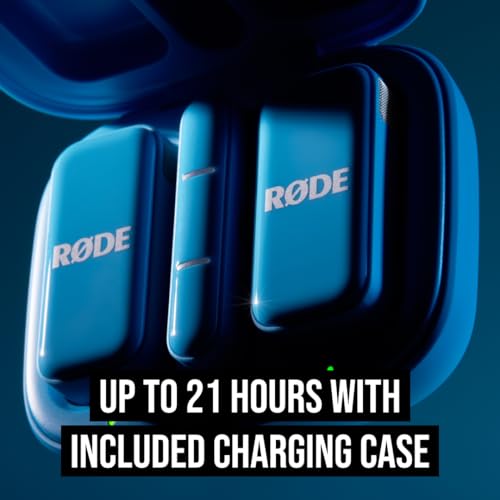 RØDE Wireless Micro - Compact Wireless Microphone, Two Mics with Charge Case for Smartphone Content Creation - USB-C, Blue - color: USB-C Blue