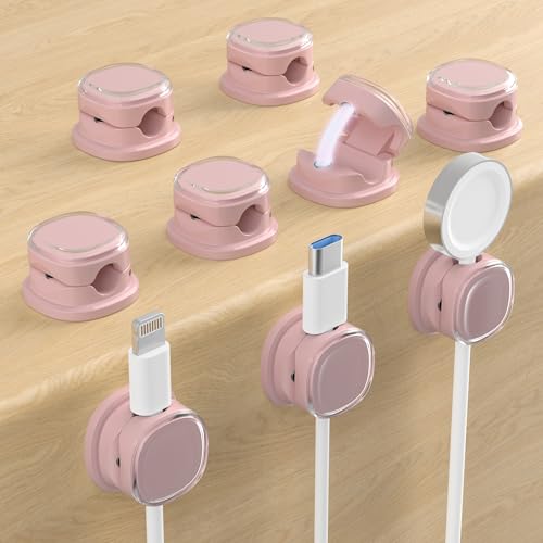 Magnetic Cable Clips, Adjustable Cord Holder Management, Adhesive Wire Keeper Organizer for Home Office Desk Phone PC Car Wall Desktop Nightstand Appliance (9-PCS Purple) - color: 9-PCS Purple