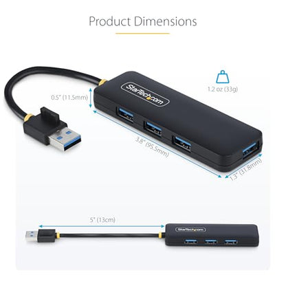 StarTech 4-Port USB-A Hub 5Gbps with 5in/13cm Cable, iMac (H5A4A-USB-HUB) - size: 0.4 ft, style: USB-A