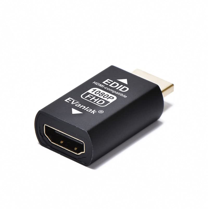 EVanlak Hdmi Edid Emulator Passthrough Eliminated Emulator Adapter 3rd Generrtion Work with Mac Thunderbolt to HDMI Switches/Extender/AV Receiver/Video Splitters -1920X1080@59hz-3pack - color: HDMI-Compatibl EDID 1080-3P