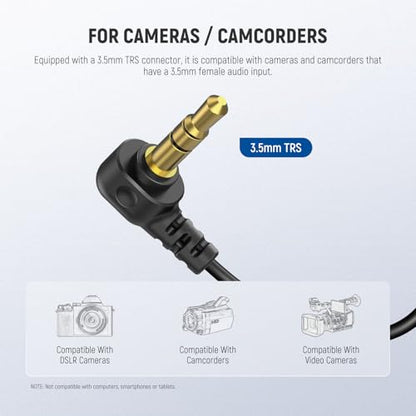 NEEWER Mini Lavalier Microphone (2 Pack), 6.6ft/2m Clip On Wired Condenser Lapel Mic with 3.5mm TRS Plug, Compatible with DJI Mic 2, Rode Wireless Go II, NEEWER CM28 CM31 Camera, LM5 - style: LM5