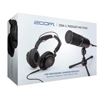 Zoom Zdm 1 4 Person Podcast Mic Pack (8 Items) | Includes 4x Zdm-1 Podcast Mic Packs, Zhp-1 Headphones, Tps-4 Stand, Windscreen, 2m Xlr) Plus 4 Knox Gear Boom Arms, (4 Pack)