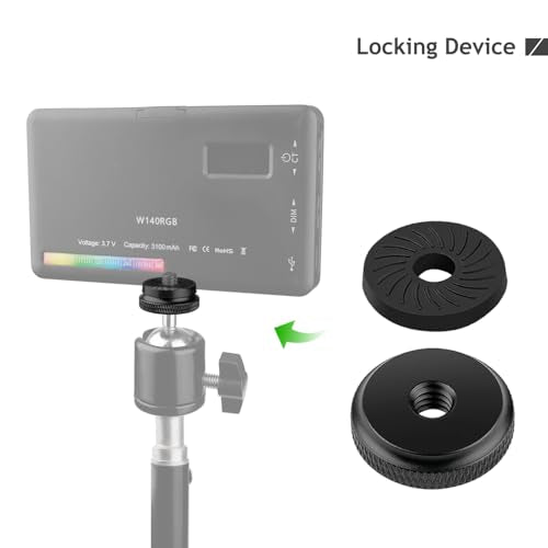 1/4" Female Thumb Nuts with Rubber Pads, 5pc Thumb Wheel Lock Nut Adapter, Anti-Slip Rubber Washers with 1/4" Screw Hole for Attach The Camera to Tripod