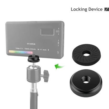 1/4" Female Thumb Nuts with Rubber Pads, 5pc Thumb Wheel Lock Nut Adapter, Anti-Slip Rubber Washers with 1/4" Screw Hole for Attach The Camera to Tripod