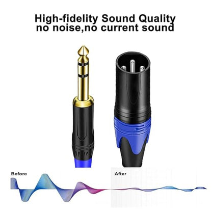 6.35mm Dual TRS to XLR Male Cable for Microphone, Mixer, Amplifier, 11.8inch, Dual1/4 TRS to XLR Audio Cable, Y Splitter Patch Cord, 3-Pinxlr to Dual 1/4 Male Converter Adapter Cable - style: 1PACK-11.8inch-Male
