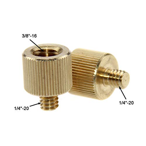 CAMVATE 3/8"-16 Female to 1/4"-20 Male Screw Adapter for tripod(2 Pieses)