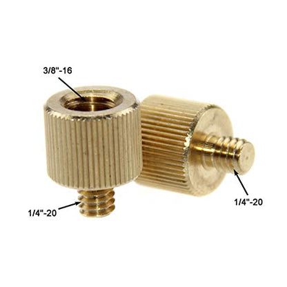 CAMVATE 3/8"-16 Female to 1/4"-20 Male Screw Adapter for tripod(2 Pieses)