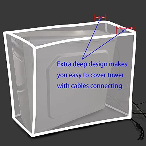 Large CPU Dust Cover (10.2W x24D x20.5H) Gaming Computer Desktop PC Mid-Tower [Antistatic, Waterproof] Jacket Protector, PC Tower Case, Computer Dust Cloth - size: 10.2''W x 24''D x 20.5''H