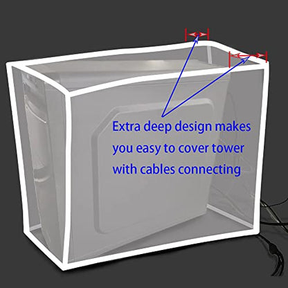 Large CPU Dust Cover (10.2W x24D x20.5H) Gaming Computer Desktop PC Mid-Tower [Antistatic, Waterproof] Jacket Protector, PC Tower Case, Computer Dust Cloth - size: 10.2''W x 24''D x 20.5''H