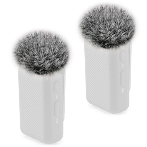 Windscreen for DJI Mic 1 Transmitter(1st Gen), Microphone Furry Cover/Wind Muff/WindSock/DeadCat for Noise Canceling, with Pop Filter Foam Embeded (Not for DJI Mic-2) - color: 2PCs-Gray